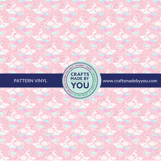 12" x 12" Pattern Heat Transfer Vinyl- Prancing on Clouds Success
