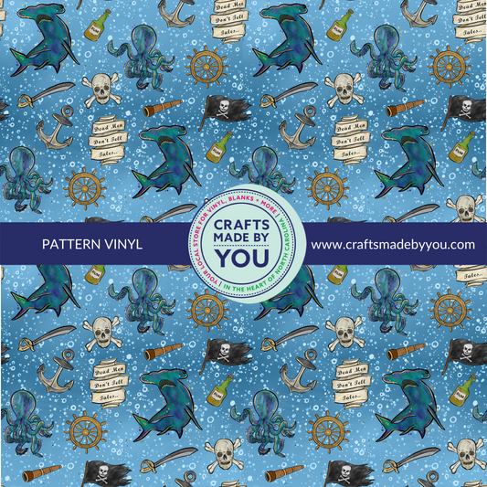 12" x 12" Pattern Adhesive Vinyl - Pirates Life