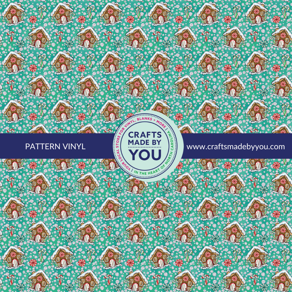 12" x 12" Pattern Adhesive Vinyl- Gingerbread Dreams