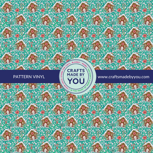 12" x 12" Pattern Adhesive Vinyl- Gingerbread Dreams