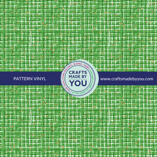 12" x 12" Pattern Adhesive Vinyl- Green and Gold Tweed