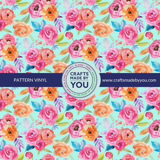 12" x 12" Heat Transfer Vinyl- Happy Flowers