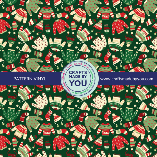 12" x 12" Pattern Heat Transfer Vinyl- Holiday Sweater