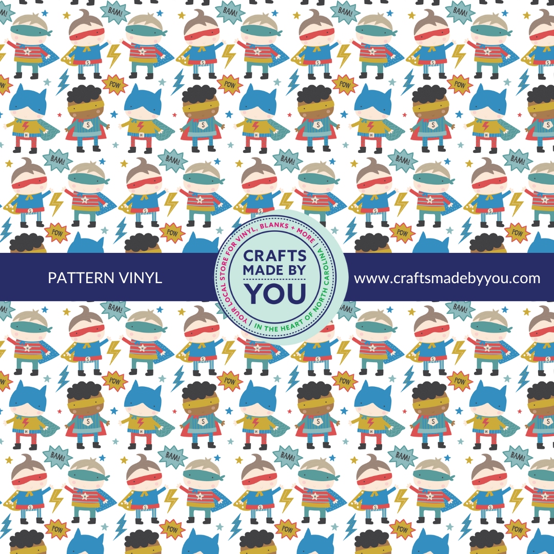 12" x 12" Pattern Adhesive Vinyl- You Can be a Super Hero