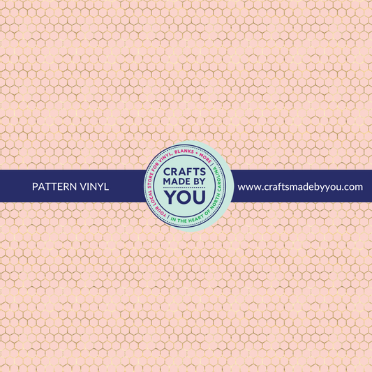 12" x 12" Heat Transfer Vinyl- Blush + Rose Gold Honey Comb