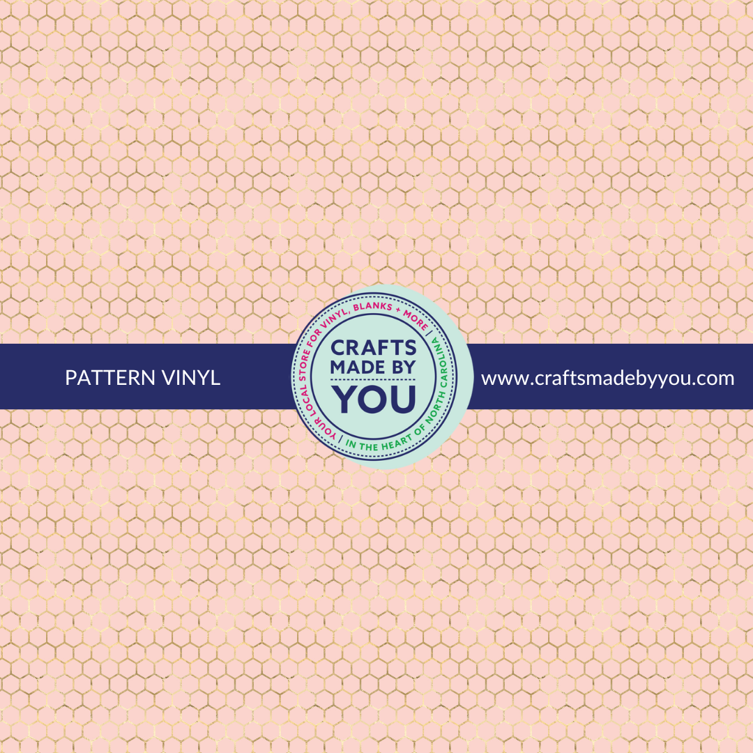 12" x 12" Pattern Adhesive Vinyl- Blush + Rose Gold Honey Comb