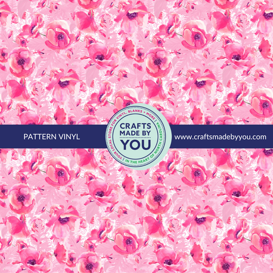 12" x 12" Heat Transfer Vinyl- Pink Floral