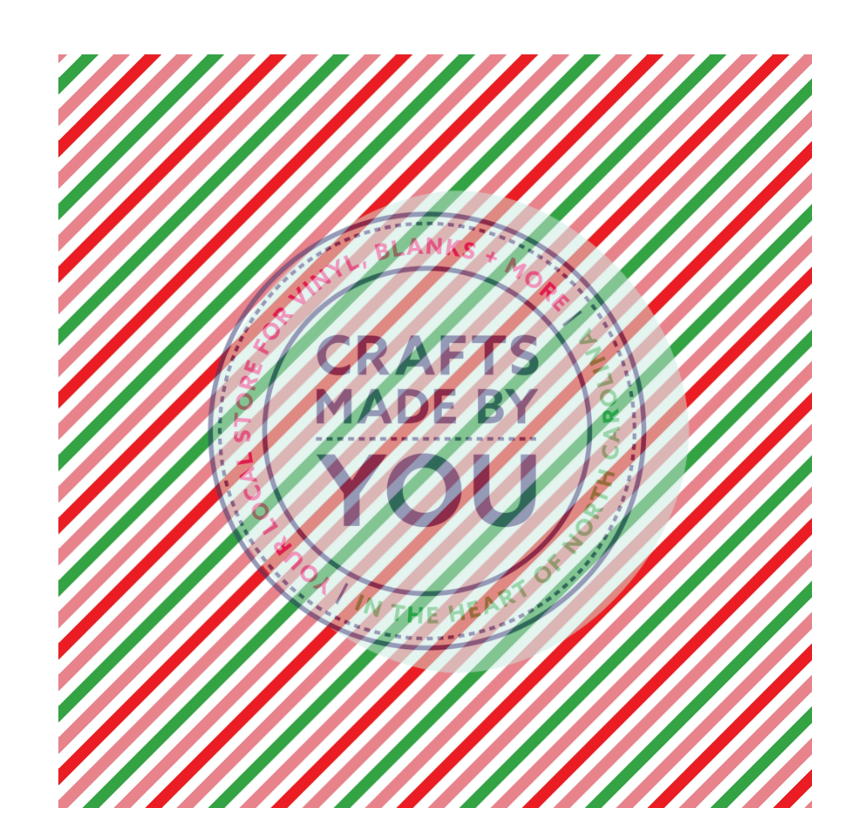 12" x 12" Pattern Adhesive Vinyl- Green, Pink, Red Stripe