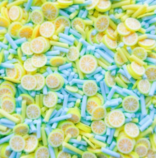 Blue Sprinkles & Lemon Slice  Polymer Clay - 15g. Bag