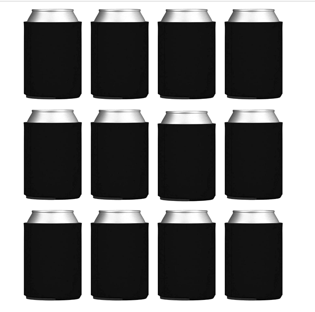 Can Cooler Blank Poly Foam - Black