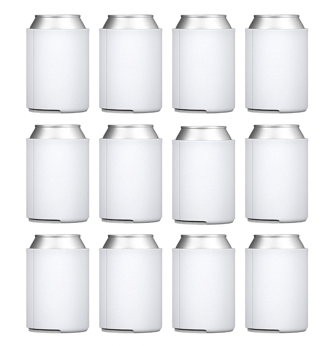 Can Cooler Blank Poly Foam - White