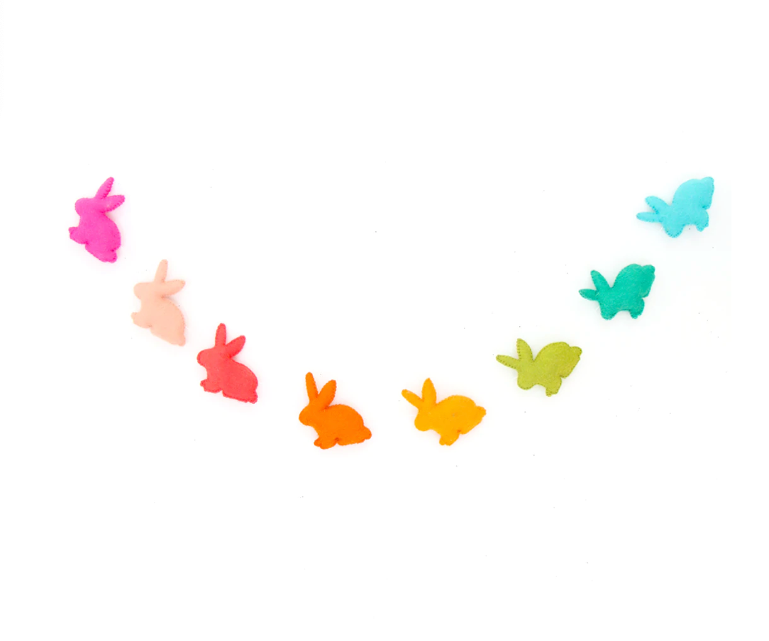 Rainbow Bunny Felt Easter Banner