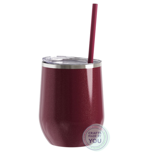 Bev Steel Rosewood Glitter Tumbler