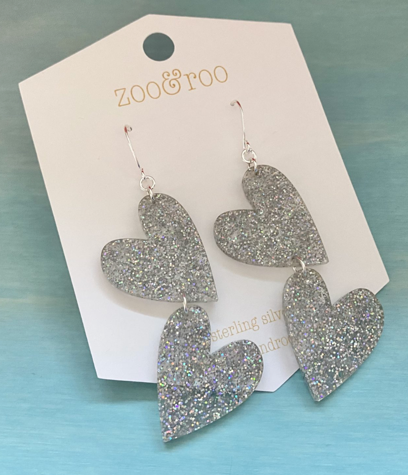Double Love Heart Earrings