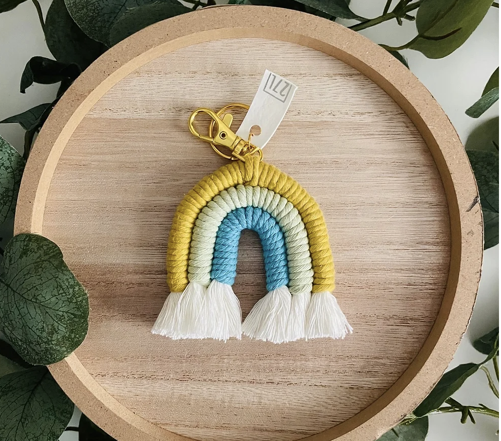 Macrame Rainbow Keychain