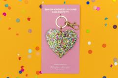Throw Kindness Around Like Confetti Heart Acrylic Keychain