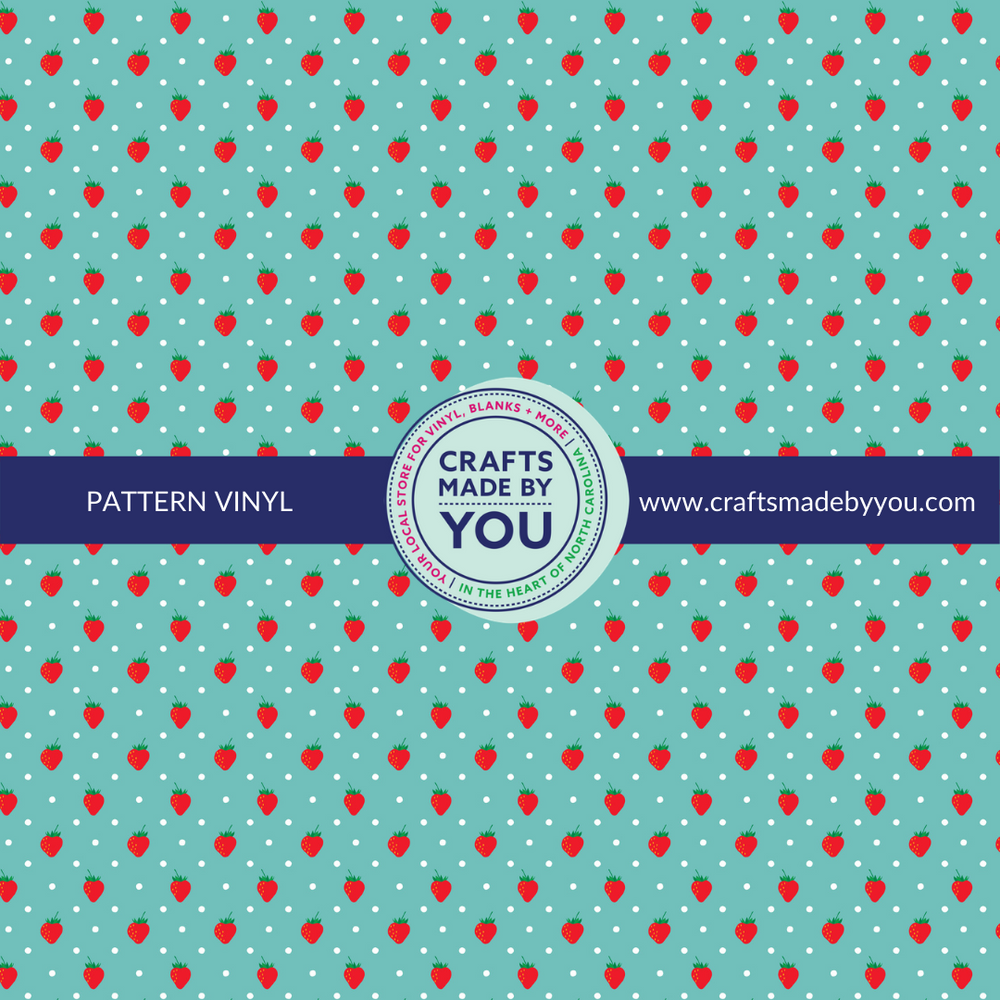 12" x 12" Heat Transfer Vinyl- Teal Strawberry Patch