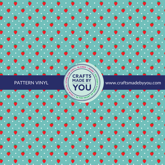 12" x 12" Heat Transfer Vinyl- Teal Strawberry Patch