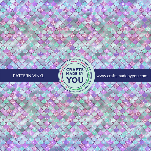 12" x 12" Heat Transfer Vinyl- Purple, Teal, Mint Mermaid