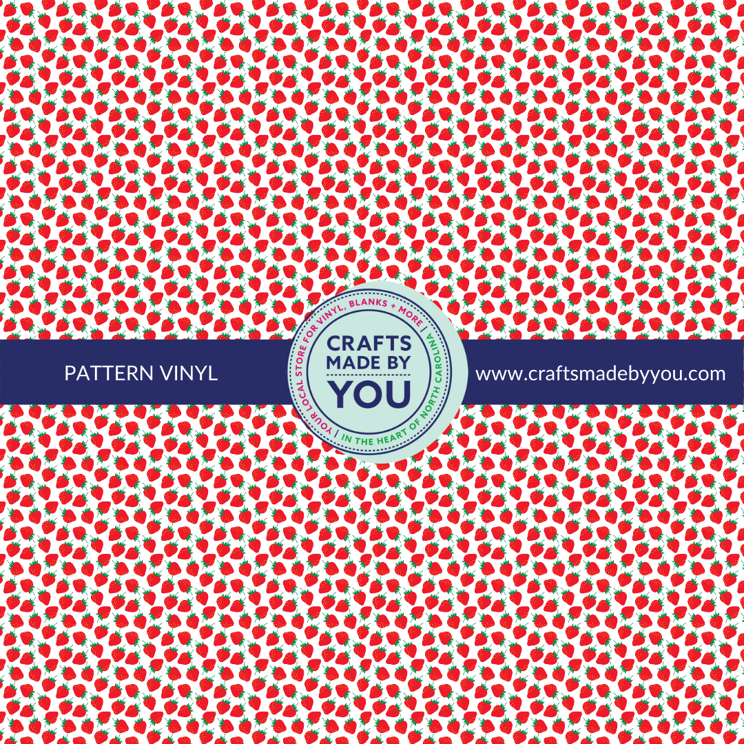 12" x 12" Pattern Adhesive Vinyl- Strawberries
