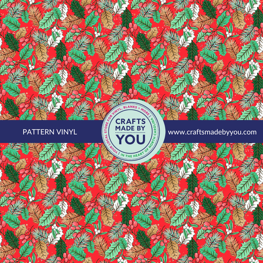 12" x 12" Pattern Adhesive Vinyl- Whimsical Holly