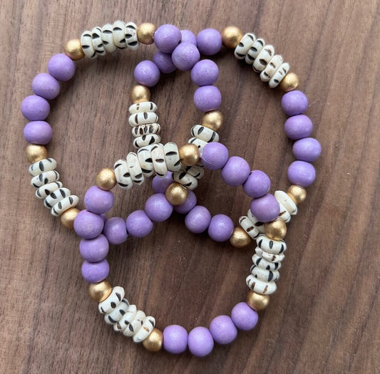 Cassie Purple Wooden Bracelet