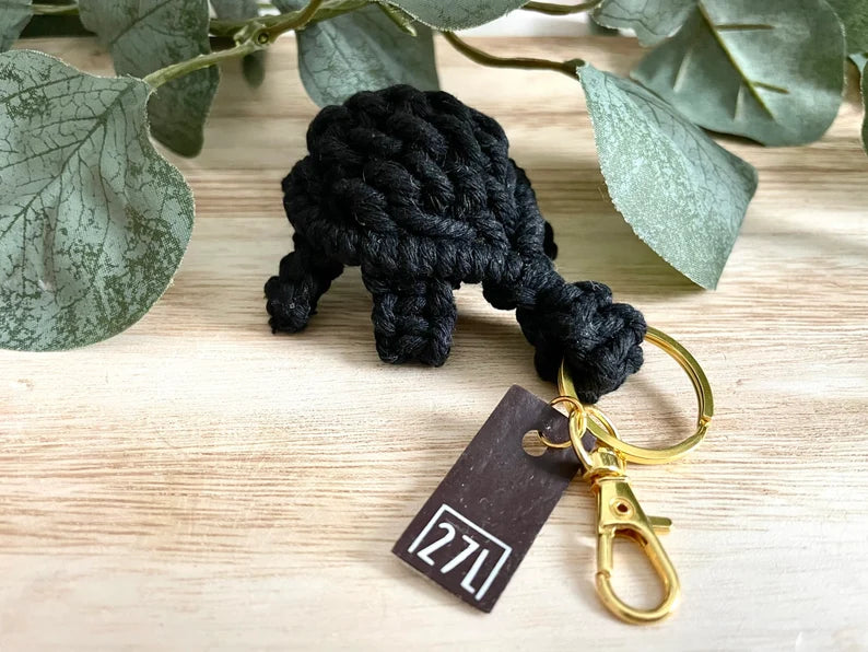 Macrame Turtle Keychain