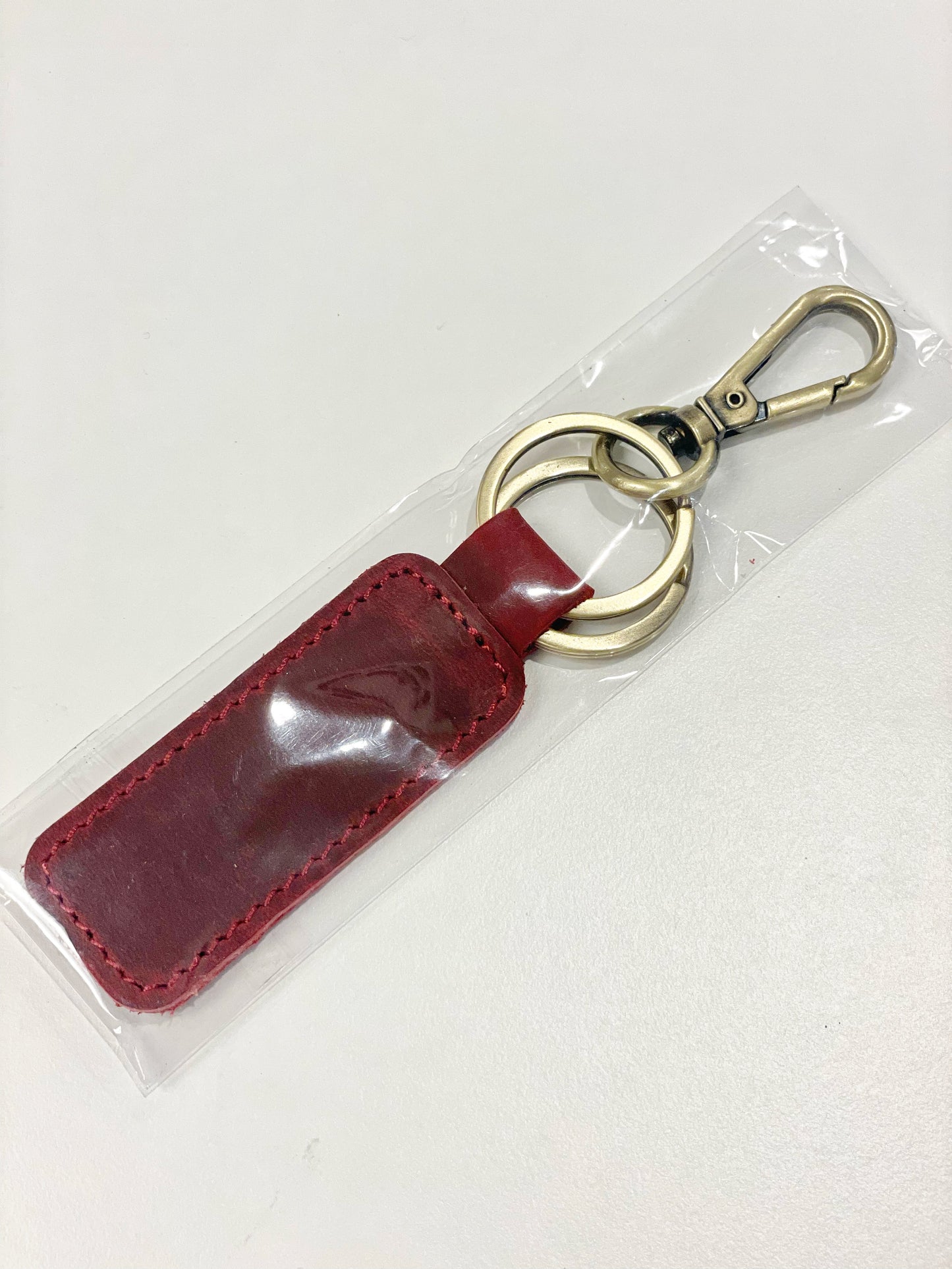 Leather Key Fob - Red