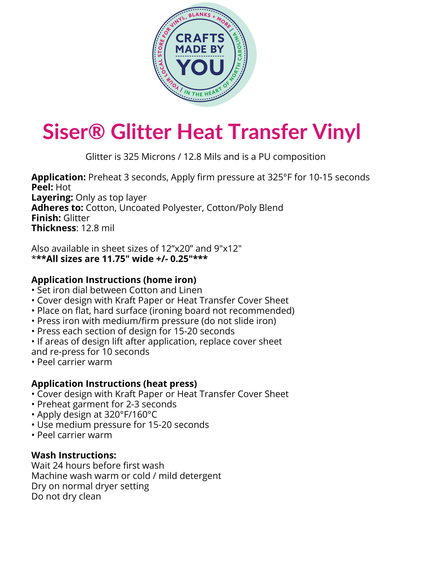 Siser Glitter HTV Sheet - Emerald